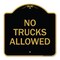 Signmission Parking Lot Sign No Trucks Allowed, Black & Gold Aluminum Sign, 18" x 18", BG-1818-23419 A-DES-BG-1818-23419 - alternate 1